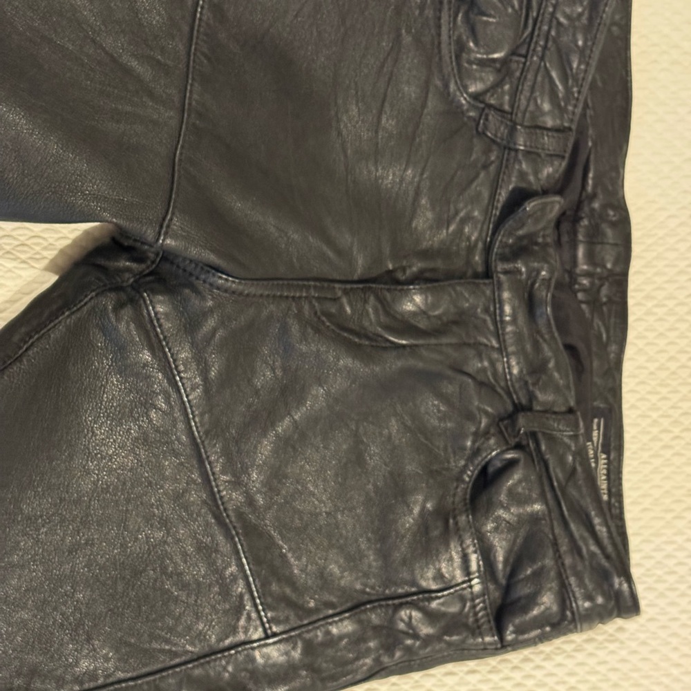 AllSaints Mauritius Black Italian soft leather Trousers